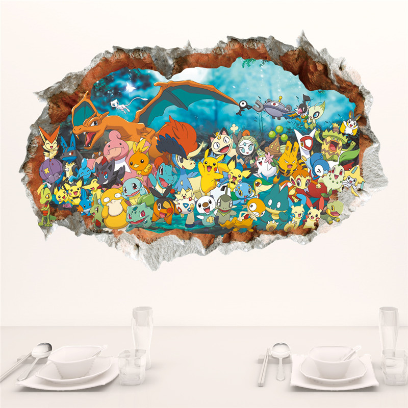 Baby Nursery Wall Decals - Мультяшная Наклейка на стену с покемоном