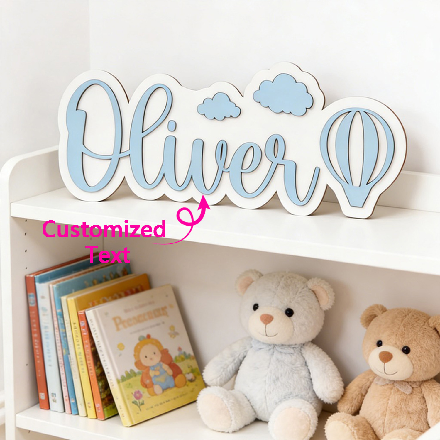 Baby Nursery Ideas - Персонализированная табличка для комнаты с воздушным