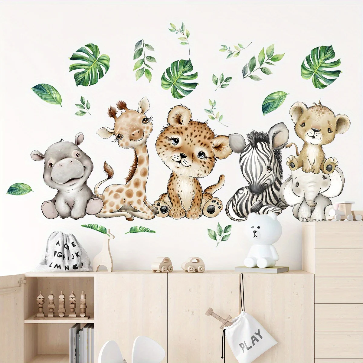 1 шт., милый бегемот, тигр, сл – обзор и цена Baby Nursery Wall Decals