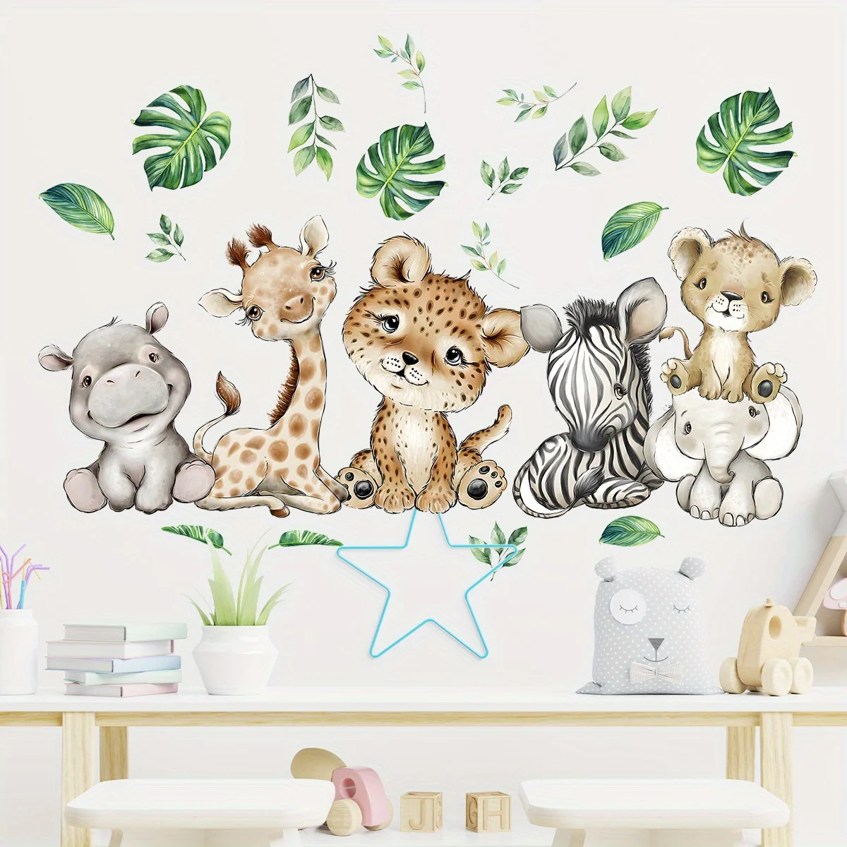 1 шт., милый бегемот, тигр, сл – обзор и цена Baby Nursery Wall Decals