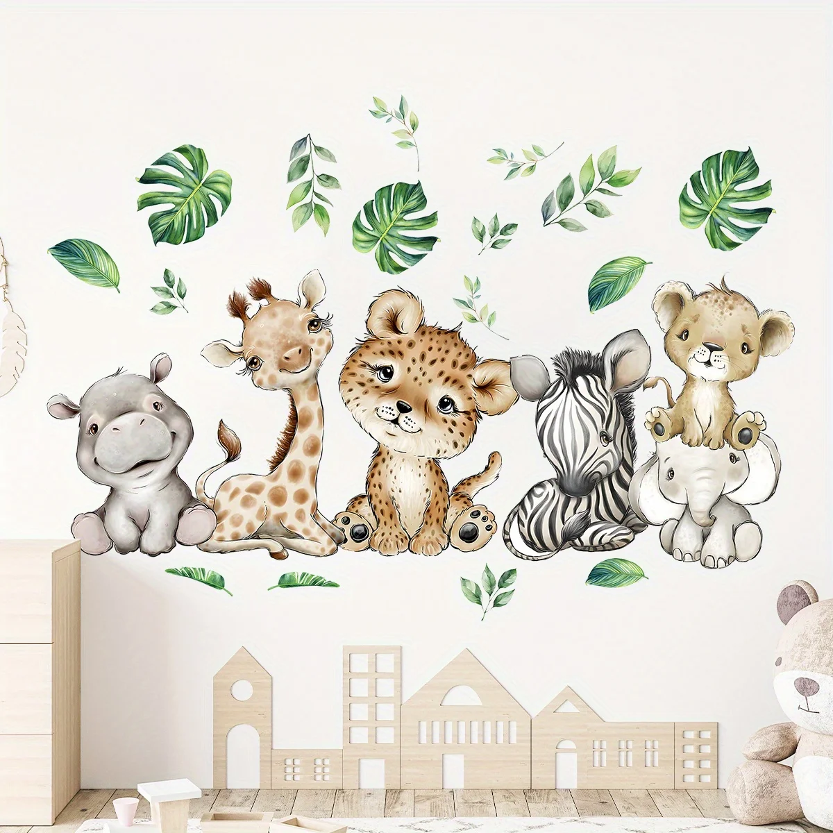 1 шт., милый бегемот, тигр, сл – обзор и цена Baby Nursery Wall Decals
