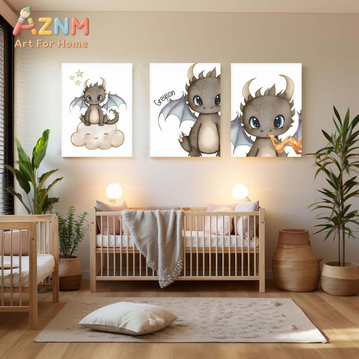 AZNM Милый детский дракон, хол – обзор и цена Baby Nursery Prints