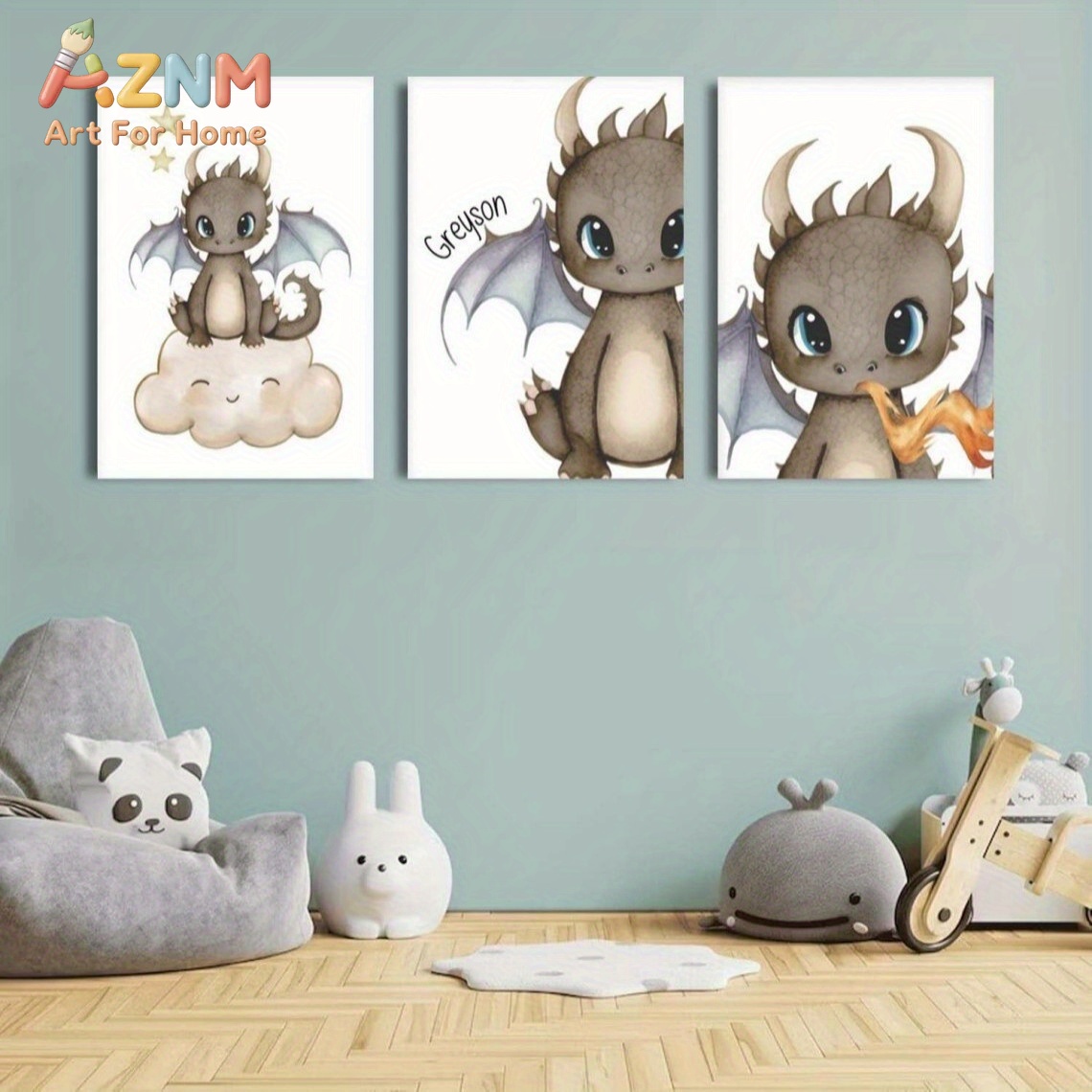 AZNM Милый детский дракон, хол – обзор и цена Baby Nursery Prints