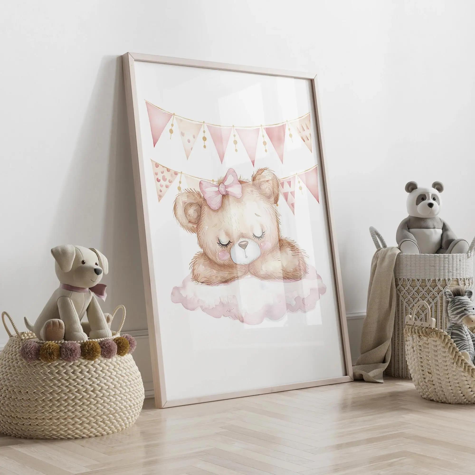 Розовая мечта, медведь, карусе – обзор и цена Baby Nursery Prints