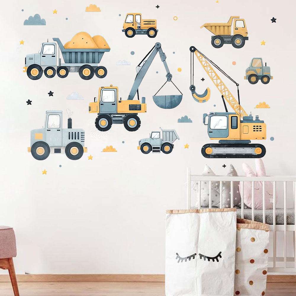 Набор автомобилей-экскаваторов – обзор и цена Baby Nursery Wall Decals