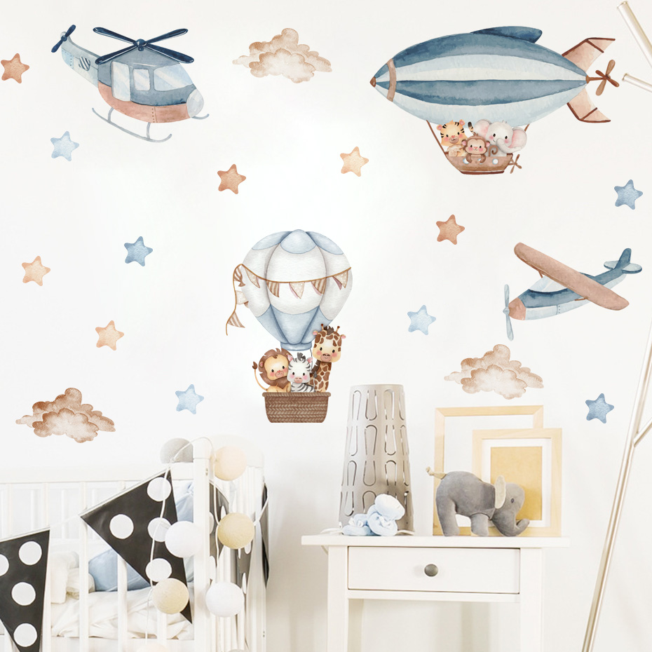 Акварельные животные, воздушны – обзор и цена Baby Nursery Wall Decals