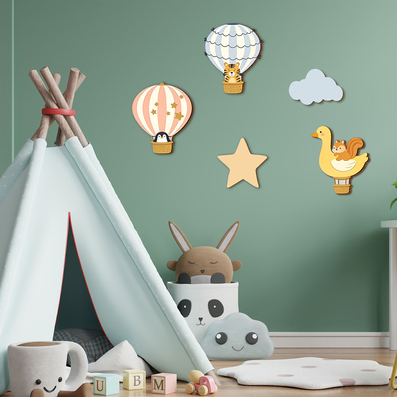 Набор из 5 деревянных наклеек  – обзор и цена Baby Nursery Wall Decals
